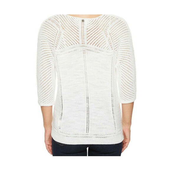 NWT New Womens M Prana Sweater Getup White Soft Organic Cotton Casual Loose Knit